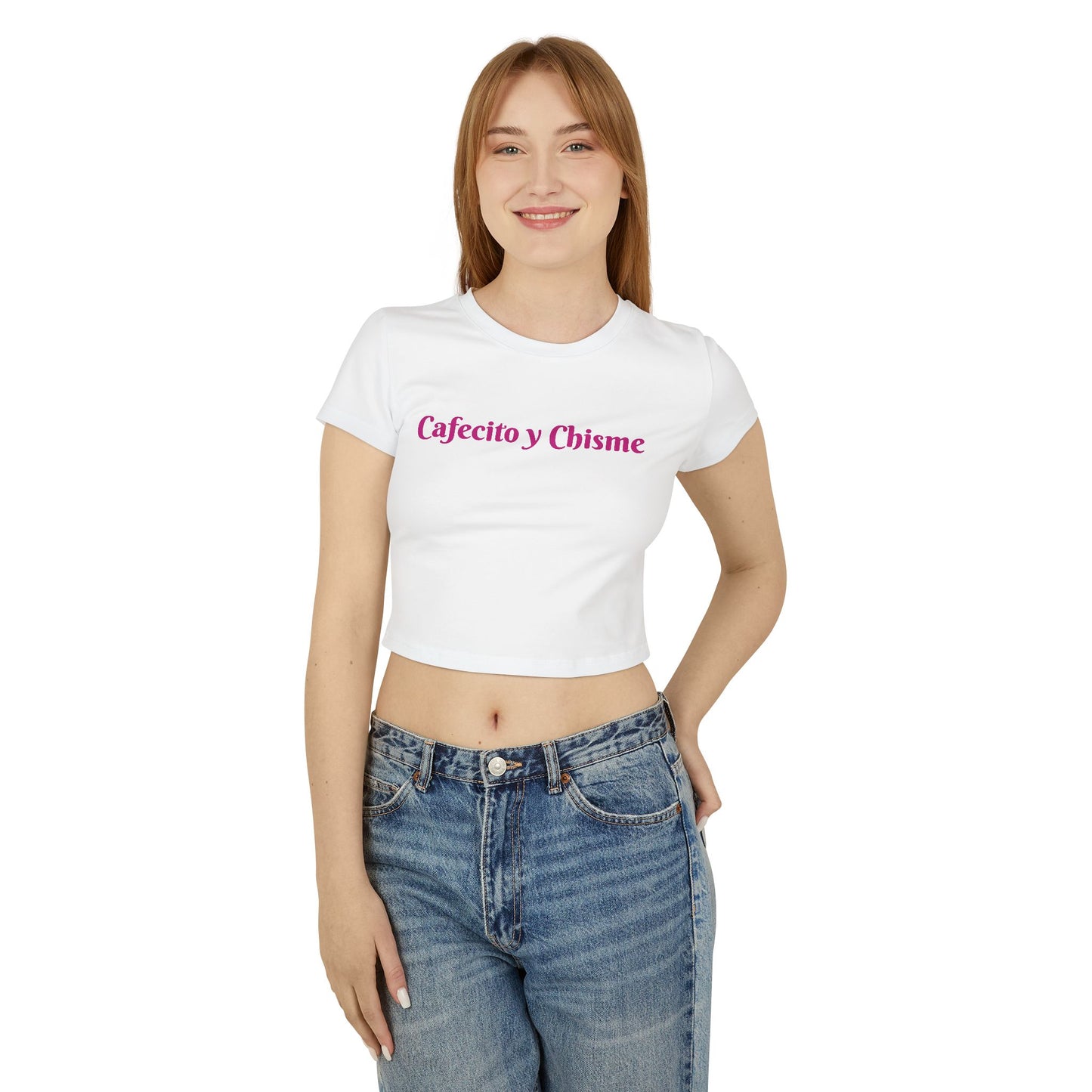 Women's Baby Tee - Cafecito y Chisme Coffee and Gossip T-Shirt