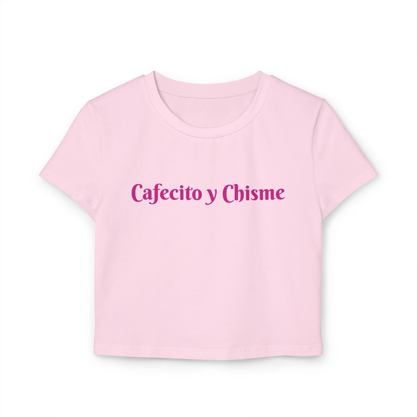 Women's Baby Tee - Cafecito y Chisme Coffee and Gossip T-Shirt