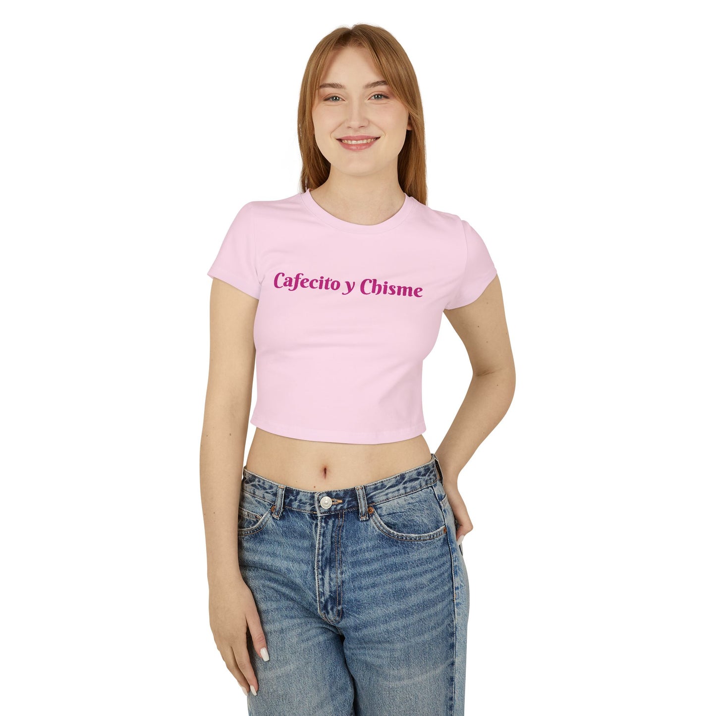 Women's Baby Tee - Cafecito y Chisme Coffee and Gossip T-Shirt