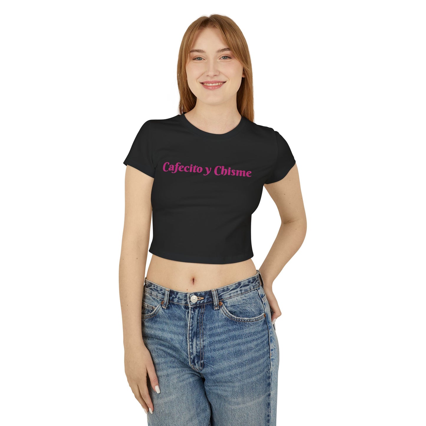 Women's Baby Tee - Cafecito y Chisme Coffee and Gossip T-Shirt